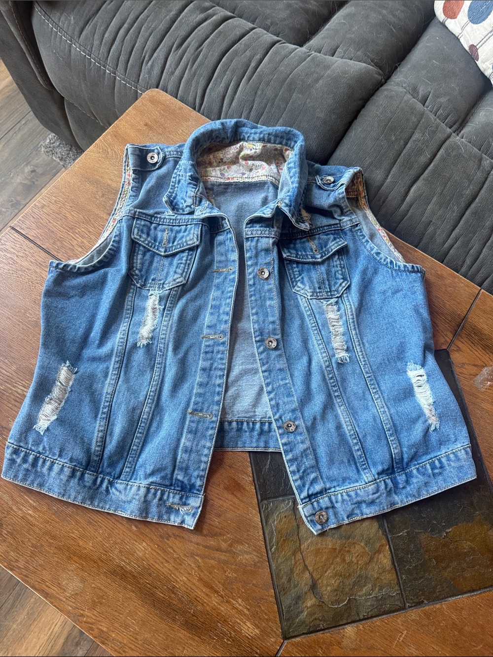 Jean Jacket Vest. Size 10/12. No tags. Like new. Purchased from Kohls